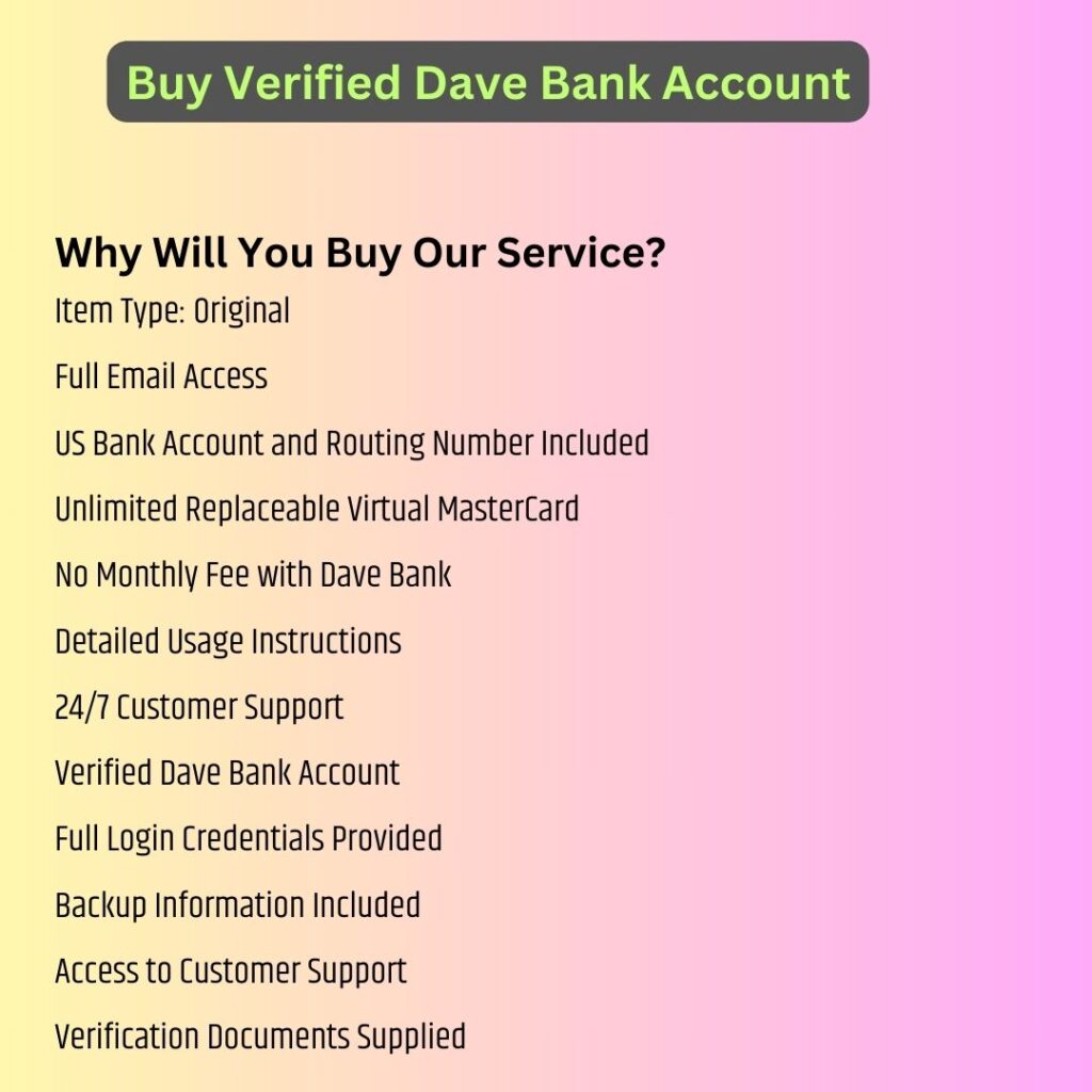 Buy Verified Dave Bank Account